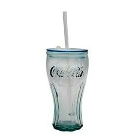Coca-Cola Glass Genuine w/ Lid & Straw 15 oz | Coca-Cola Store Latest