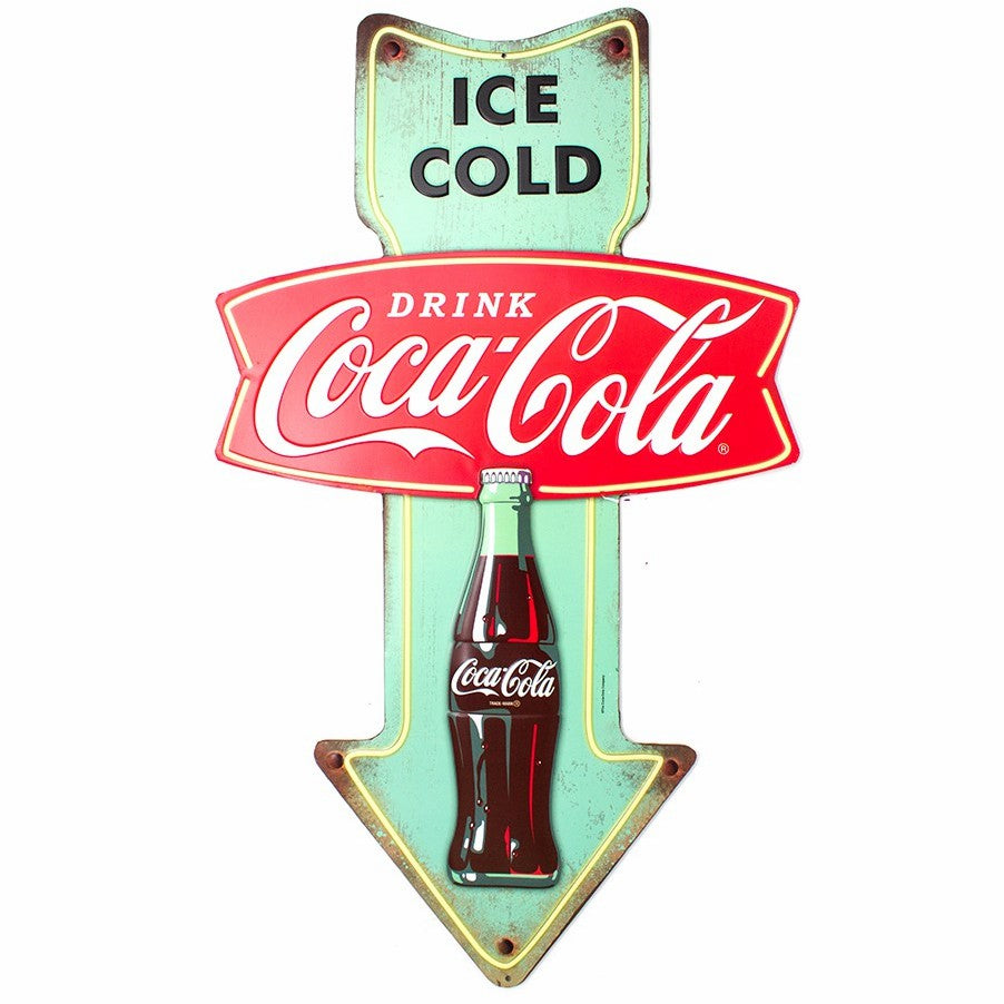 Coca-Cola Arrow Ice Cold Metal Sign | Coca-Cola Store Customer Favorite