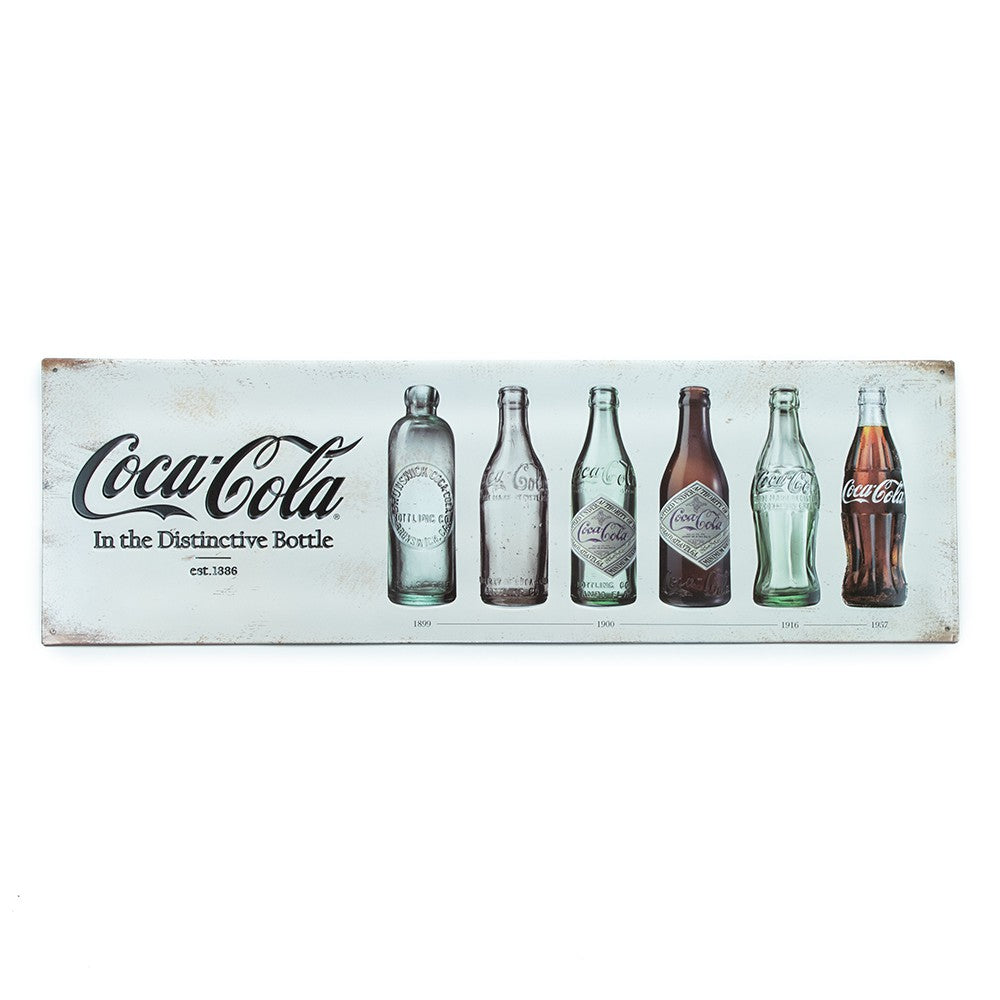 Coca-Cola Bottle Evolution Galvanized Large Steel Sign | Coca-Cola Store Smart Buy