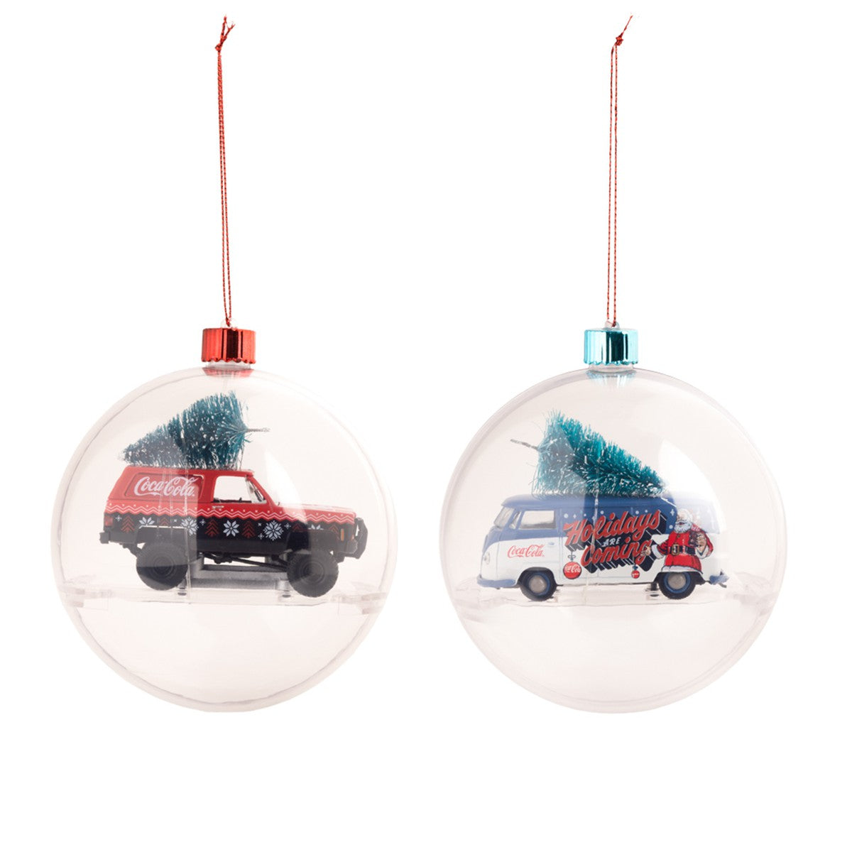 Coca-Cola Holiday Chevy Truck and VW Van 2 Pack Ornament Set | Coca-Cola Store Classic