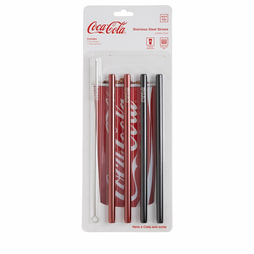 Coca-Cola Stainless Steel Straws 4PC | Coca-Cola Store Everyday