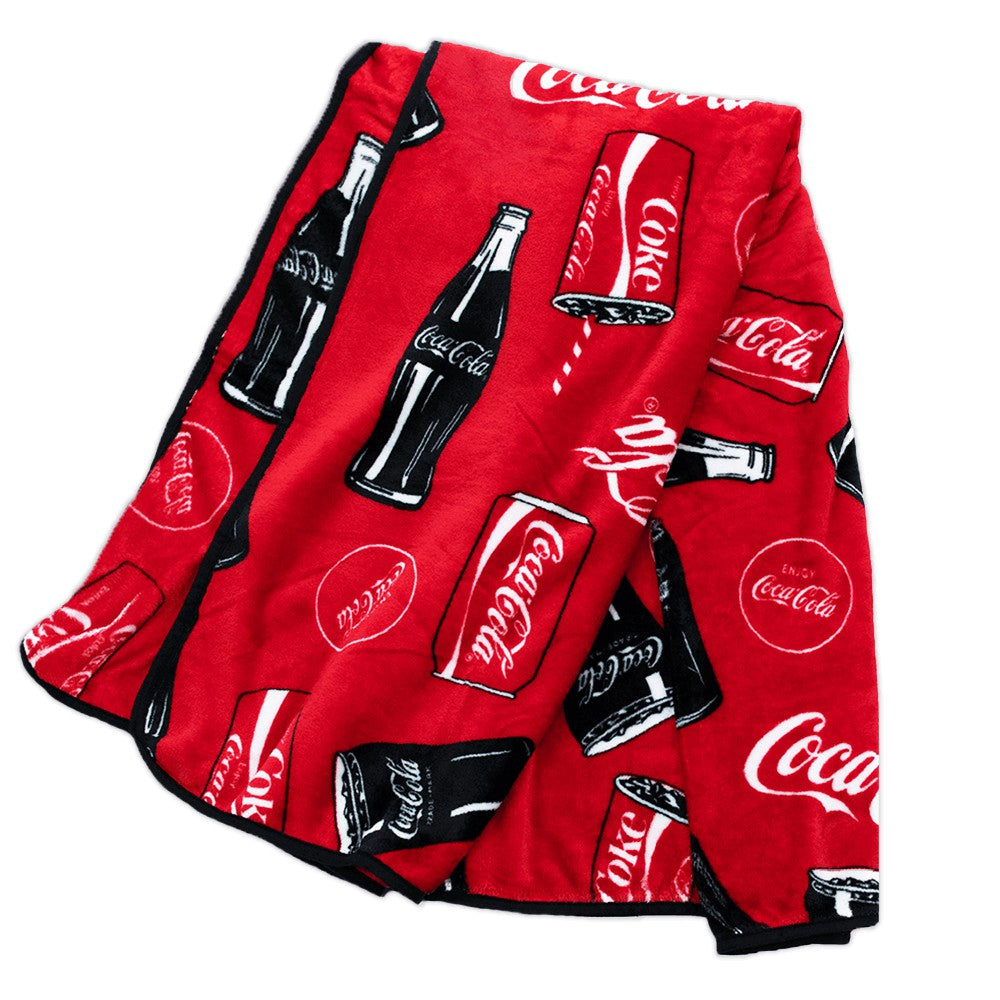 Coca‑Cola Icons Red Plush Blanket | Soft Home Decor | Coca-Cola Store Special Offer