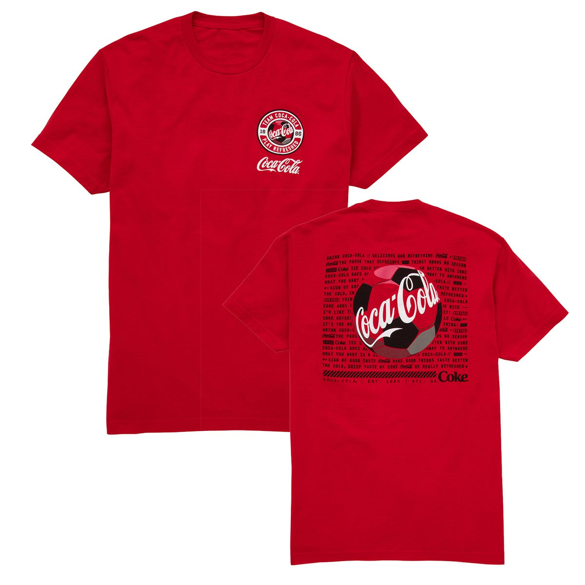 Coca-Cola Unisex Soccer Red T-Shirt | Coca-Cola Store Discount