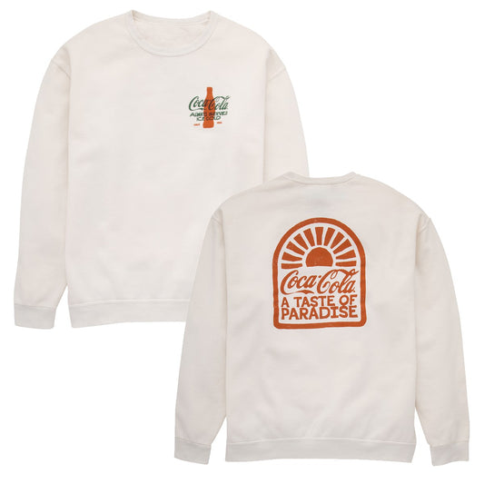 Coca-Cola Taste Of Paradise Unisex White Crewneck | Coca-Cola Store Deals