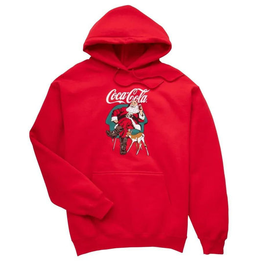 Coca-Cola Relaxed Santa With Deer Unisex Hoodie | Coca-Cola Store Everyday