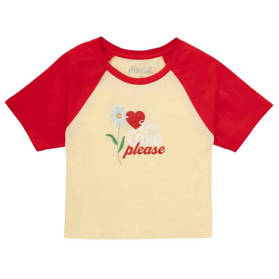 Diet Coke Please Juniors Raglan Tee | Graphic Crop T‑Shirt | Coca-Cola Store Value