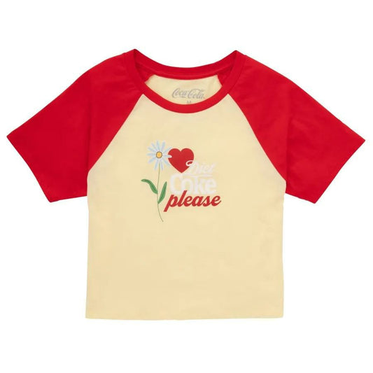 Diet Coke Please Juniors Raglan Tee | Graphic Crop T‑Shirt | Coca-Cola Store Value