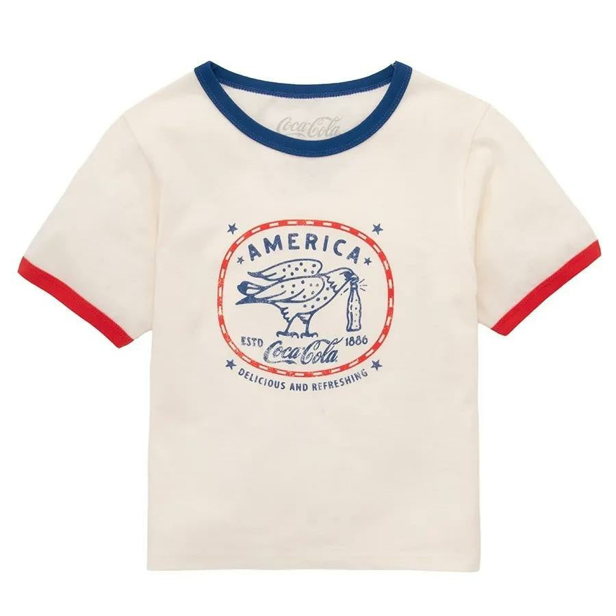 Coca‑Cola America Retro Ringer Women's T‑Shirt | Coca-Cola Store Quality