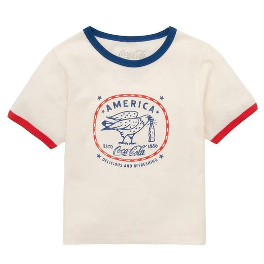 Coca‑Cola America Retro Ringer Women's T‑Shirt | Coca-Cola Store Quality