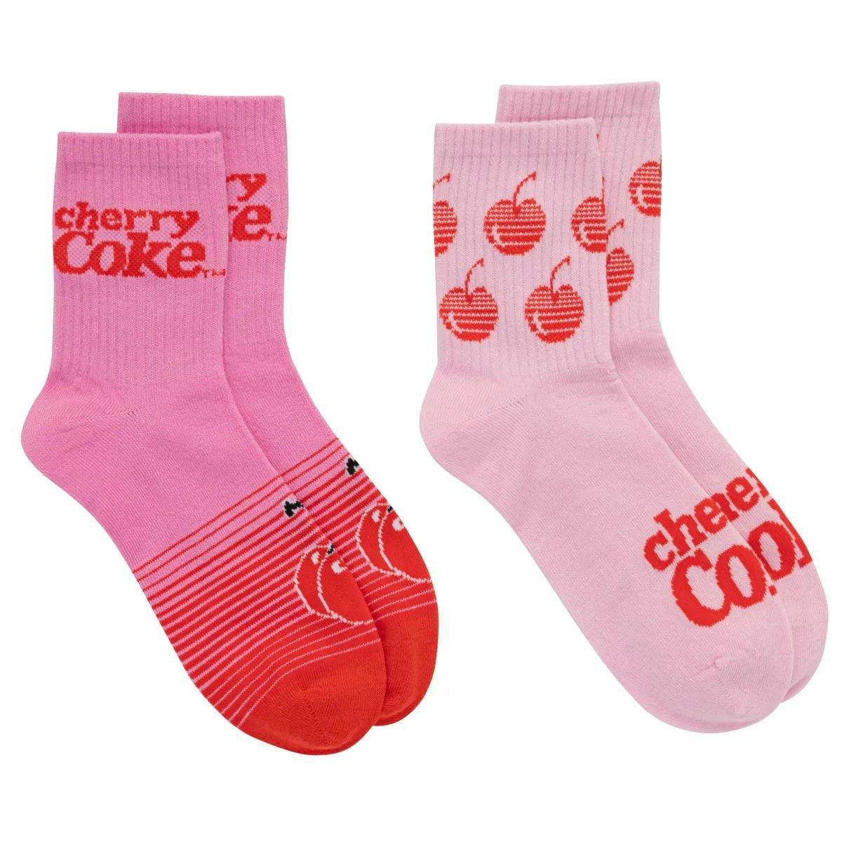 Cherry Coke Crew Socks 2 pack set | Coca-Cola Store Sale
