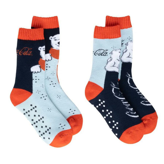 Coca-Cola Polar Bear Scarf 2pk Slipper Socks | Coca-Cola Store Special Offer