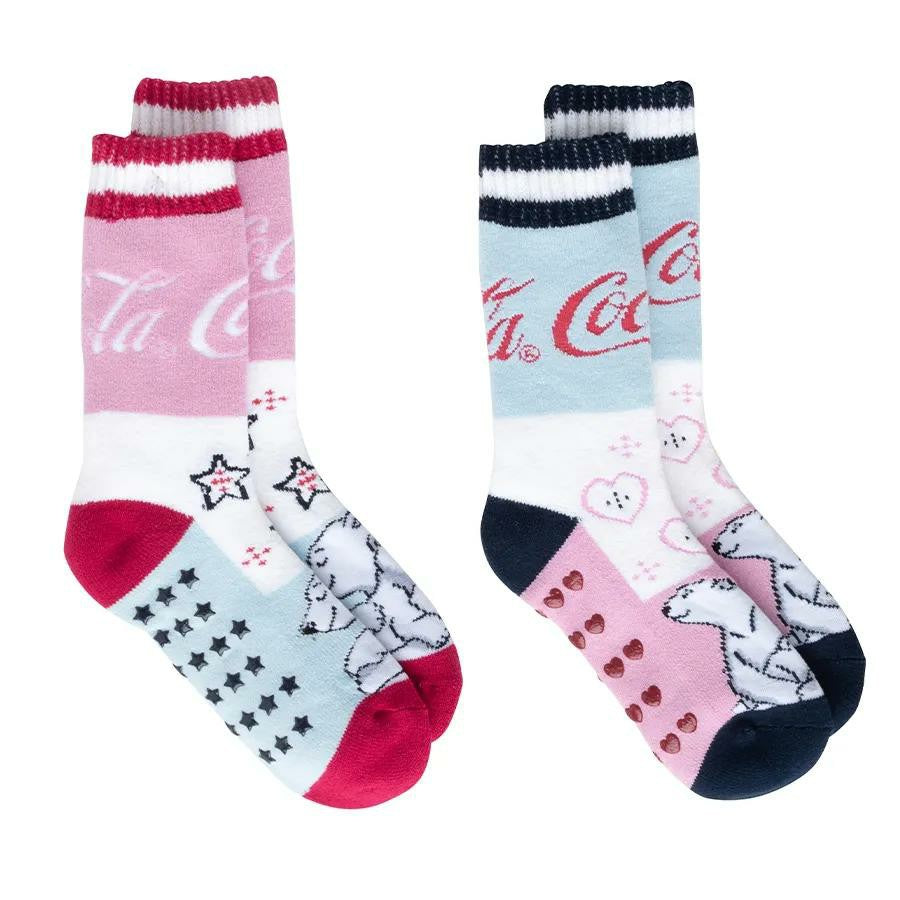 Coca-Cola Polar Bear Love 2pk Slipper Socks | Coca-Cola Store New