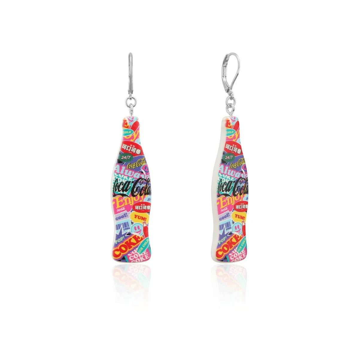 Coke Bottle Pop Drop Earrings White Gold | Coca-Cola Store Value