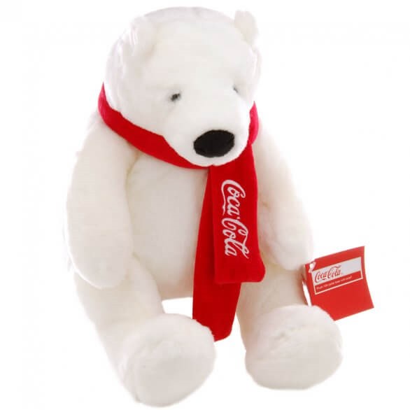 Coca-Cola Sitting Plush Bear with Scarf | Coca-Cola Store Deals