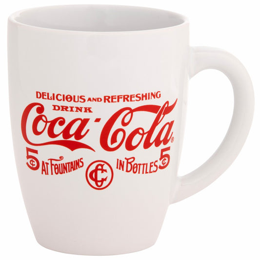 Coca-Cola 5¢ Mug – Vintage White Ceramic Drinkware | Coca-Cola Store Popular