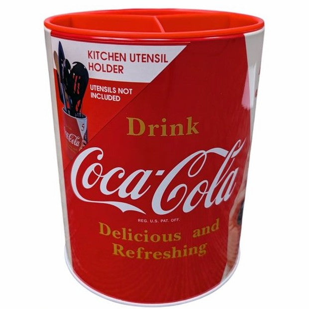 Coca-Cola Galvanized Round Tin Cooking Utensil Holder | Coca-Cola Store Trending