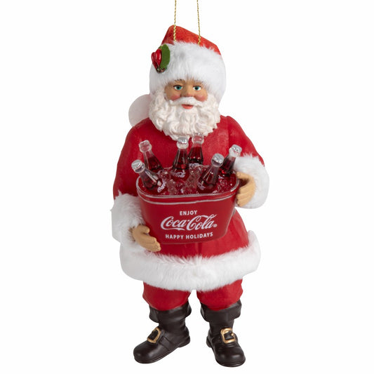 Coca‑Cola Santa with Bucket Ornament | Kurt S. Adler Resin Holiday Decor | Coca-Cola Store Featured