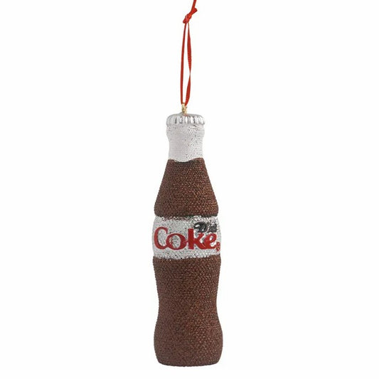 Diet Coke Bottle Beaded Ornament | 4.75" Resin Holiday Decor | Coca-Cola Store New