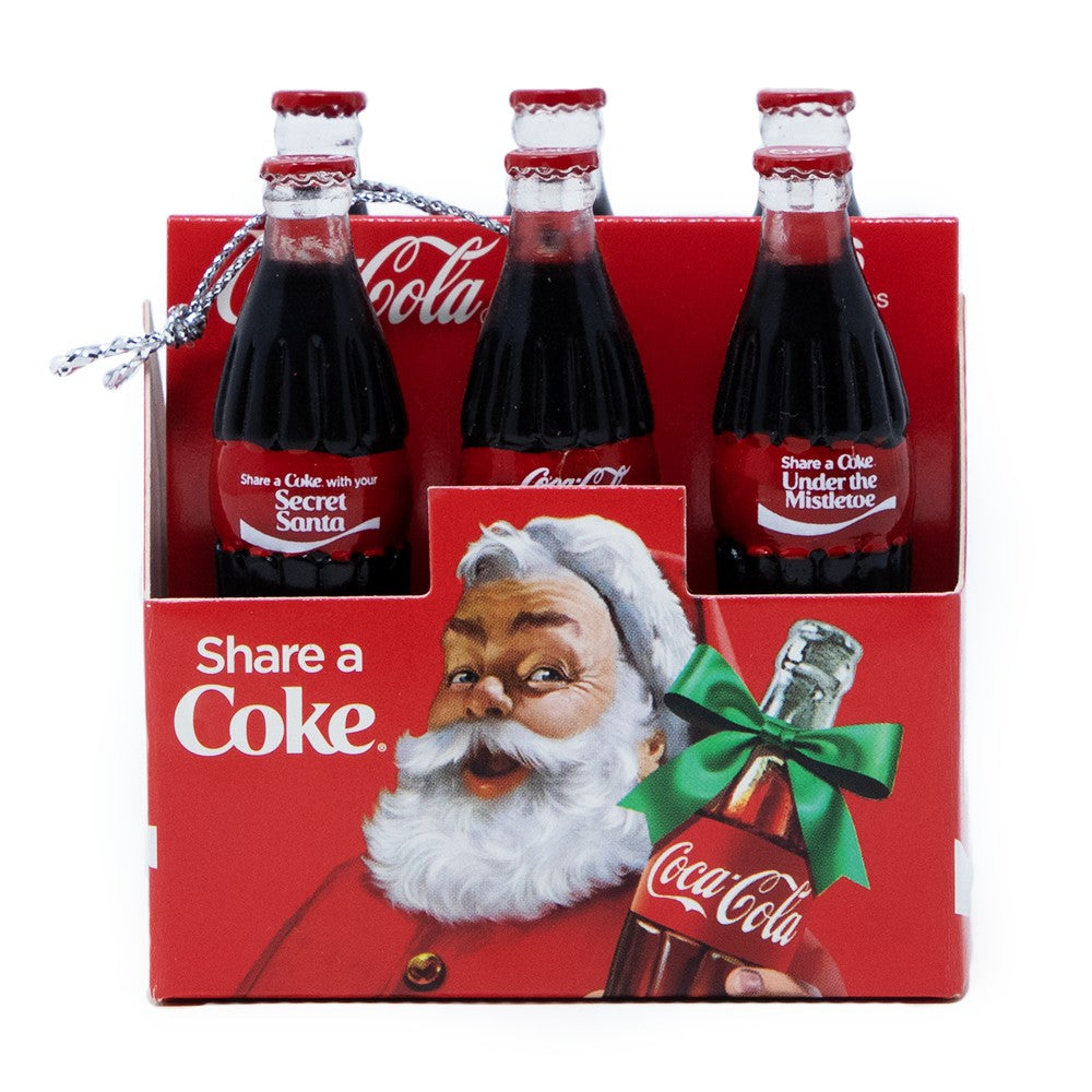 Coca-Cola Santa 6PK Bottles Ornament | Coca-Cola Store Trusted