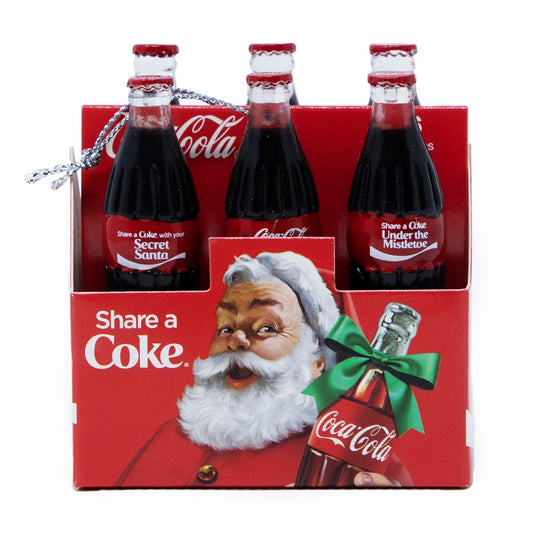 Coca-Cola Santa 6PK Bottles Ornament | Coca-Cola Store Trusted