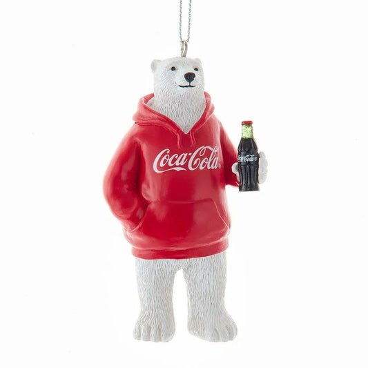 Polar Bear Hoodie Resin Ornament | 3.625" Coca‑Cola Holiday Decor | Coca-Cola Store Classic