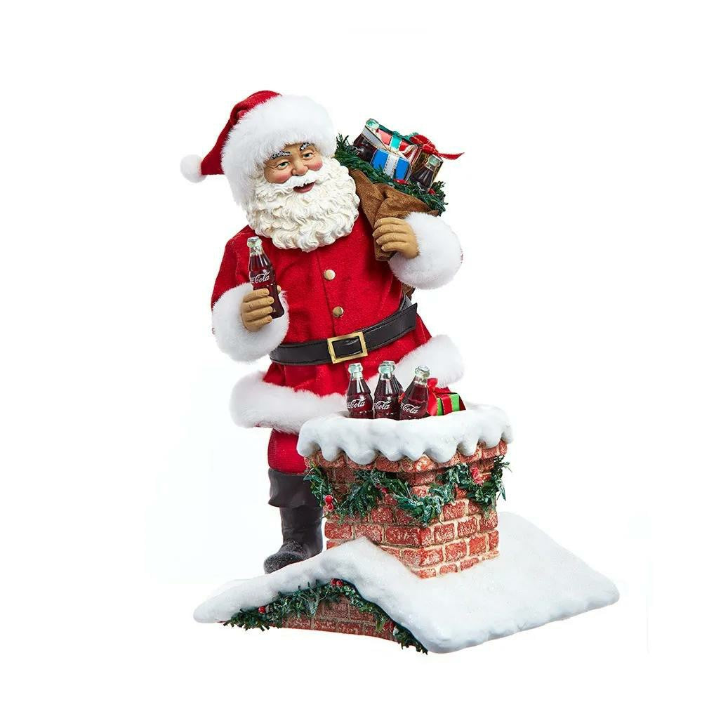 Santa in Chimney Figurine | 10.5" Coca‑Cola Holiday Decor | Coca-Cola Store Trusted